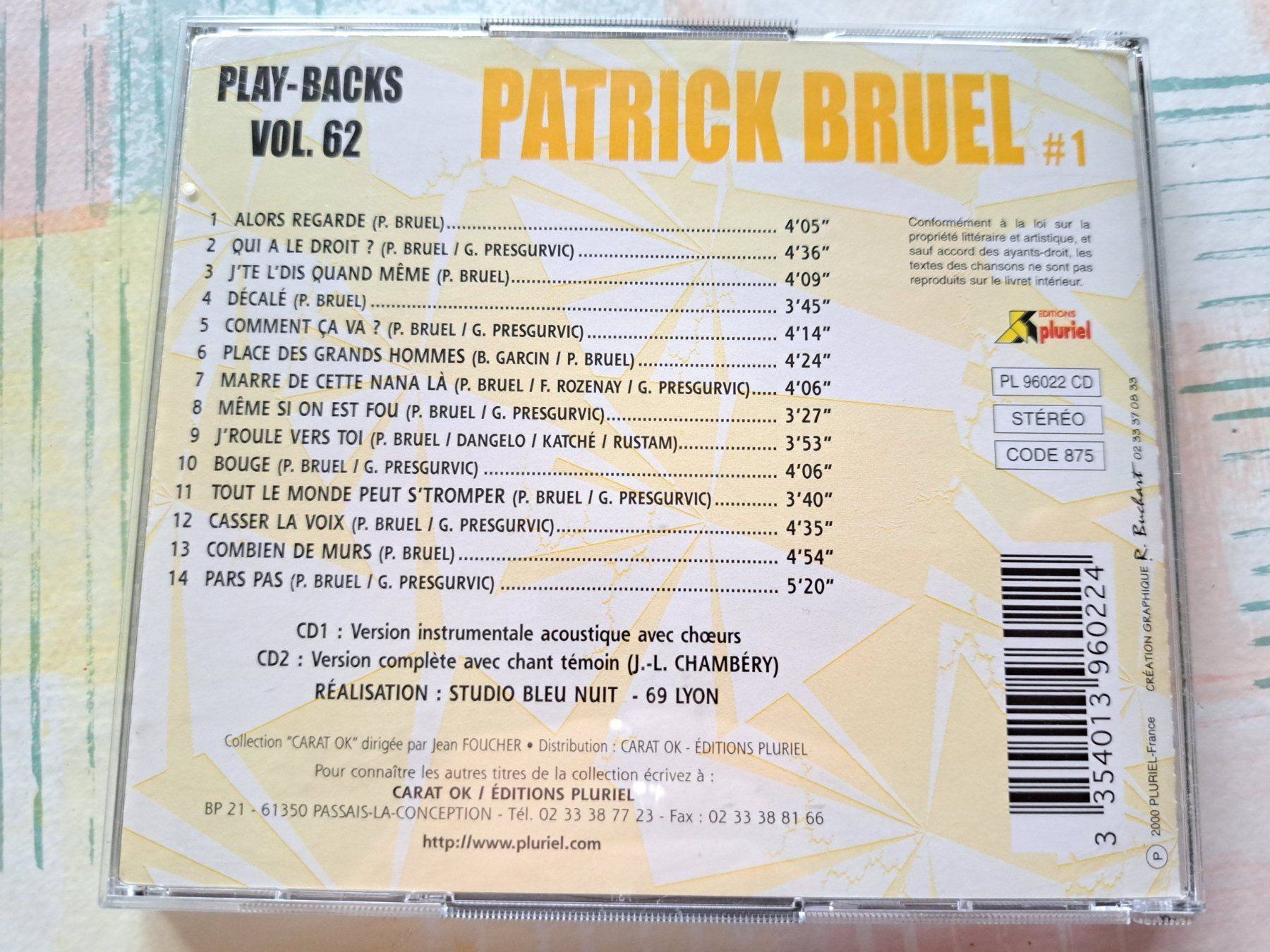 CDs: Cd Les chansons de Patrick Bruel en version play back – Gebraucht aus Pully von bro_n52j 1
