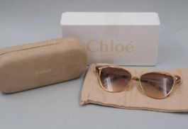 Chloe Sunglasses - Stylish Cat-Eye Frames - Gold and Brown