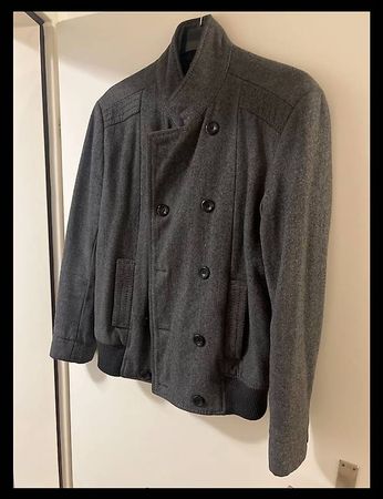 Herren Wintermantel Gr. 50 Anthrazit Kurzmantel Übergang