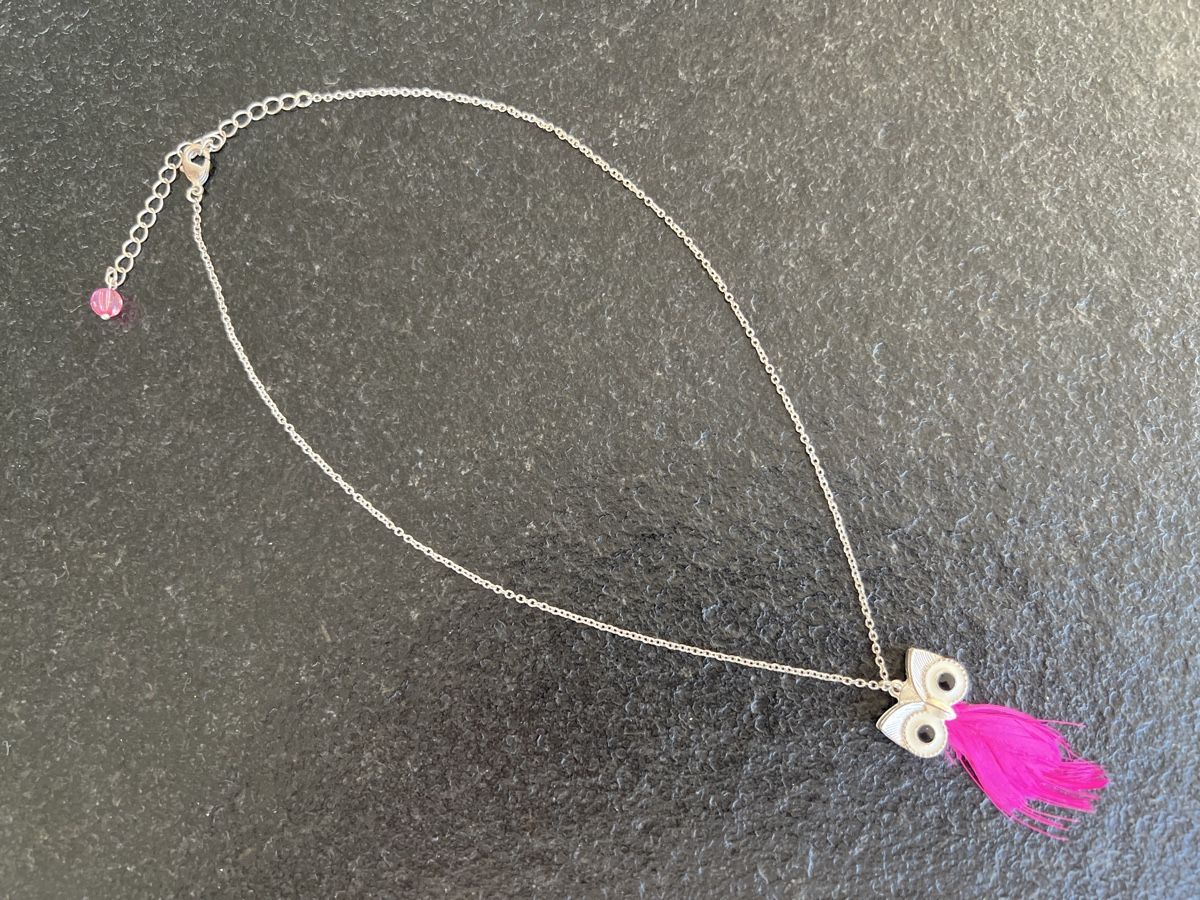 Catenine: Mädchen Kette mit Eule Anhänger Pink/Silber – Usato da HORGEN venduto da vladibarca10 1
