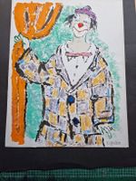 EMIL GREBER ORIGINAL MISCHTECHNIK SIGNIERT AUF PAPIER