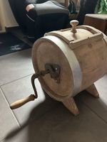 Butterfass Holz mit Kurbel Antik Dekoration