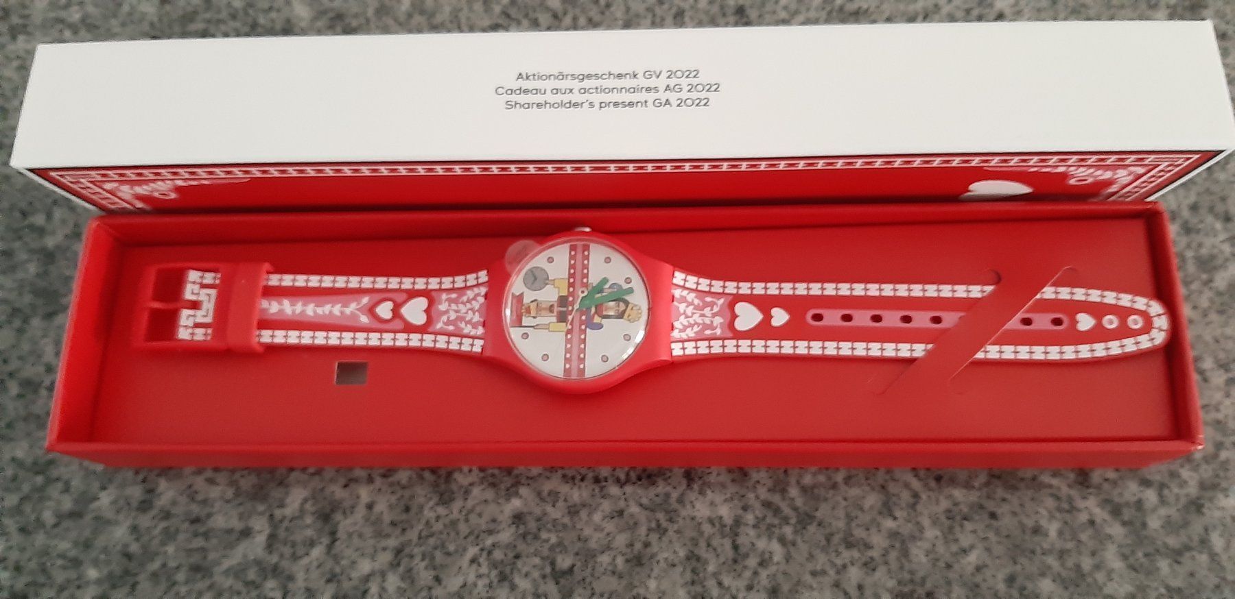 Swatch Orologi: SWATCH AKTIONÄRS-UHR 2022 – Nuovo e nell'imballaggio originale da Steinhausen venduto da Maria-Teresa.Ehrler 1
