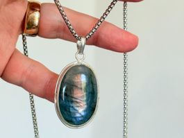 Collier vintage avec pendentif Labradorite ✨