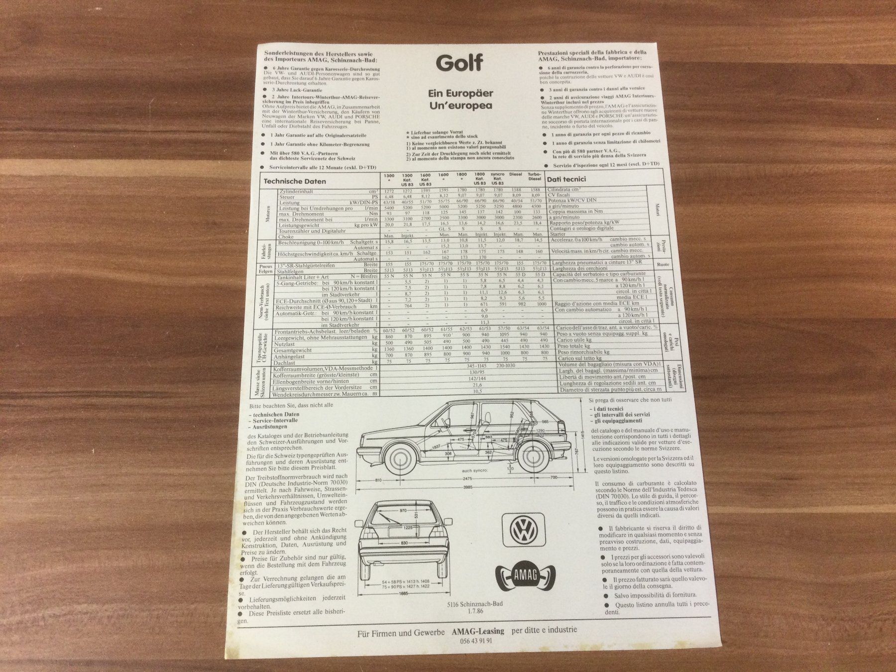 VW Documenti: Gebrauchtes VW Golf Syncro Prospekt Allrad – Usato da Wangen SZ venduto da kuriosum12 6
