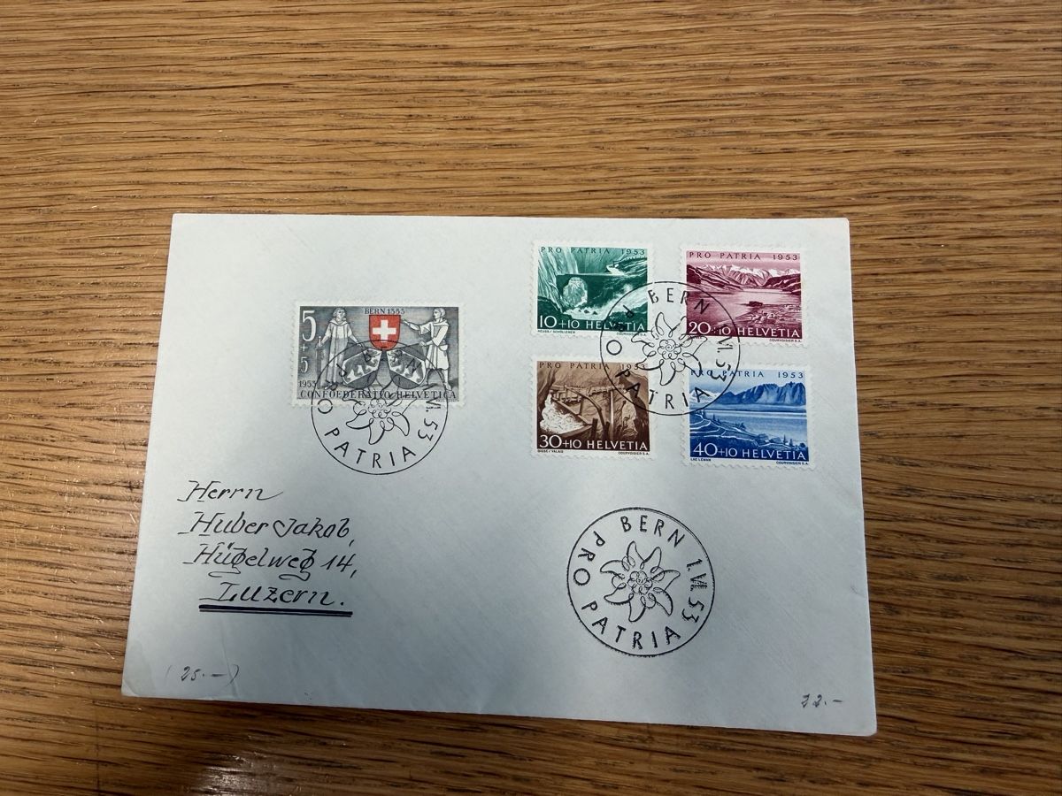 Tutti i francobolli: FDC Pro Patria 1.6.1953 Satz Bern  – Usato da Murgenthal venduto da Tina_4055