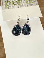 Boucles d'oreilles bleu goutte pierre neuves sans marque
