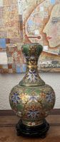 Cloisonné  Vase mit Sockel - floral