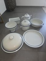 Ensemble de vaisselle DANSK BISTRO blanc et bleu