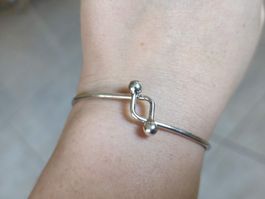 Designer echt Silber Armreif 5.5cm x 5cm gestämpelt 925