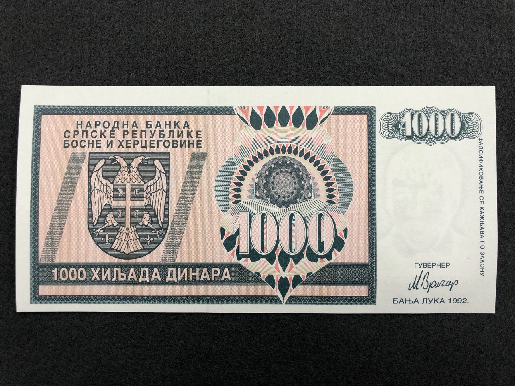 Banconote: Banja Luka 1992 - 1000 Dinar UNC – Nuovo (secondo la descrizione) da Pfäffikon SZ venduto da Sieben77 1