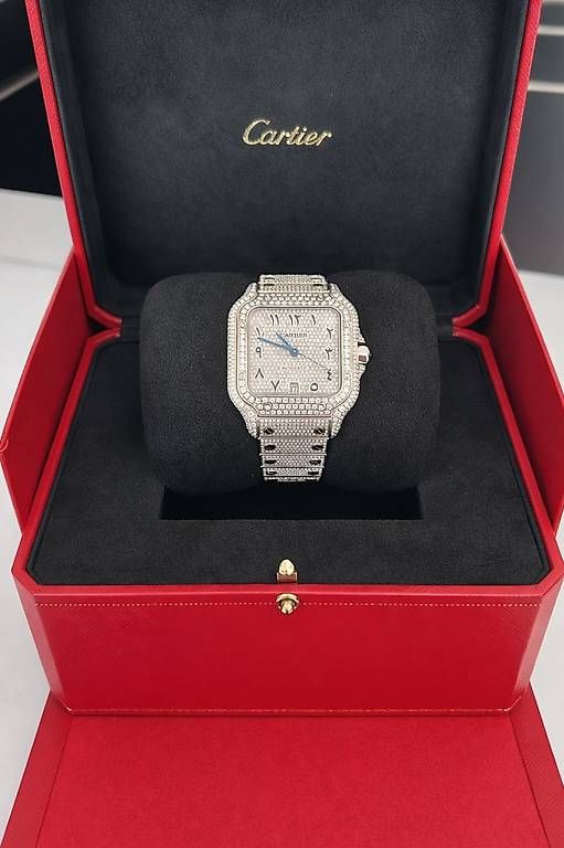 Cartier Orologi: Cartier Santos Iced Out Arabic – Nuovo (secondo la descrizione) da Opfikon venduto da B777-1