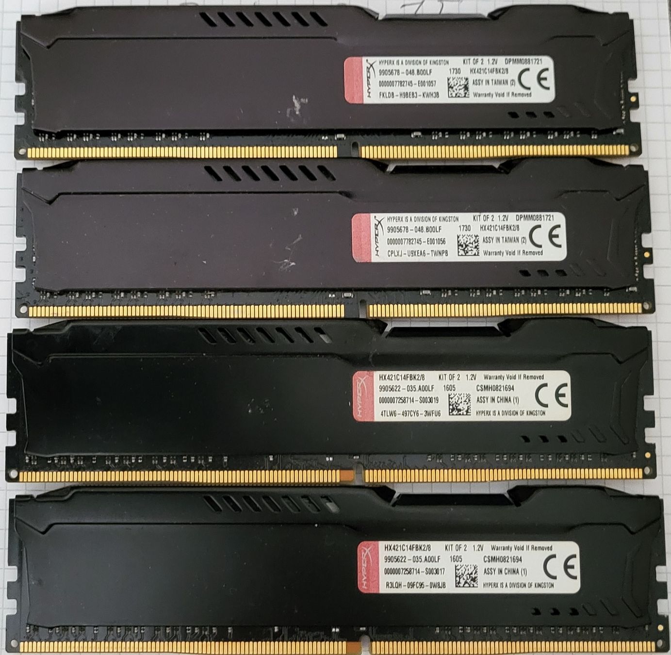 Hyperx Memory / RAM: 4×4GB HyperX HX421C14FBK2/8 RAM Kit – Gebraucht aus Zürich von Gulbi1919