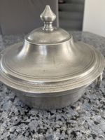 Zinn-Terrinen-Topf mit Deckel, 95%, 1,3kg