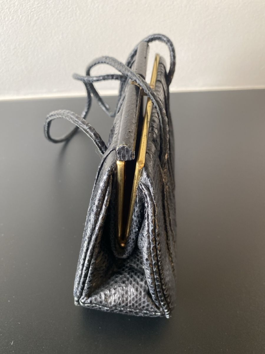 Borse da donna: Damen Handtasche Leder Schlangenlederoptik schwarz – Usato da Chur venduto da Pufl 3