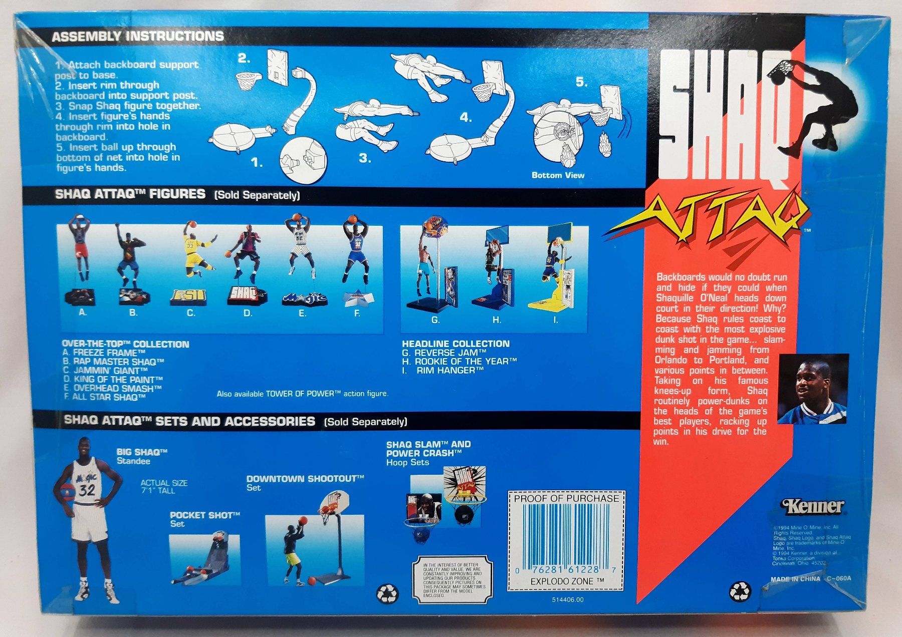 Statuette: NBA SHAQ ATTACK EXPLODO ZONE SHAQUILLE O'NEAL KENNER 1994 – Usato da Lugano venduto da YouWantUS 1