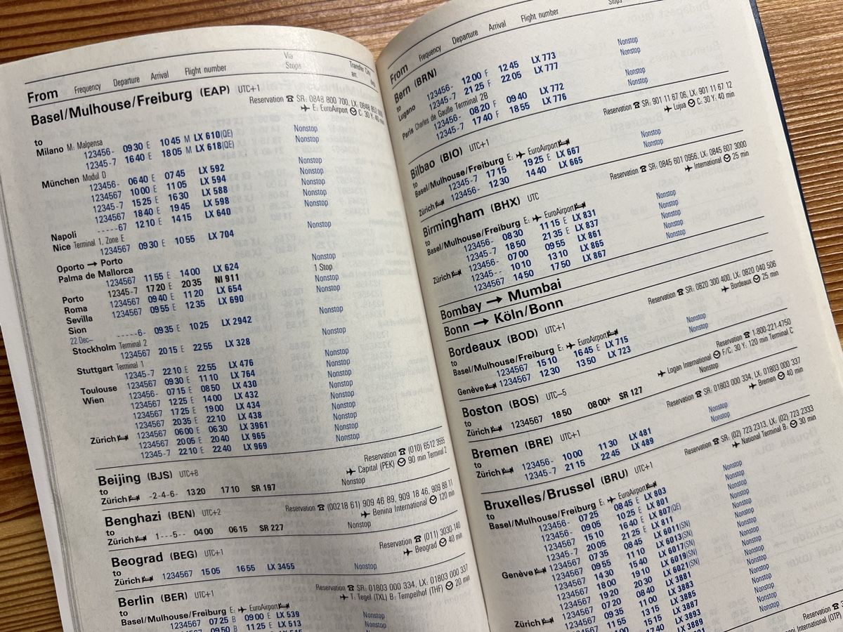 Documenti: Swissair Crossair Flugplan 2001-2002 – Usato da Silvaplana-Surlej venduto da bkk 3