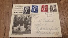 1939 Landi Zürich Ganzsache mit Zusatzfrankatur FDC