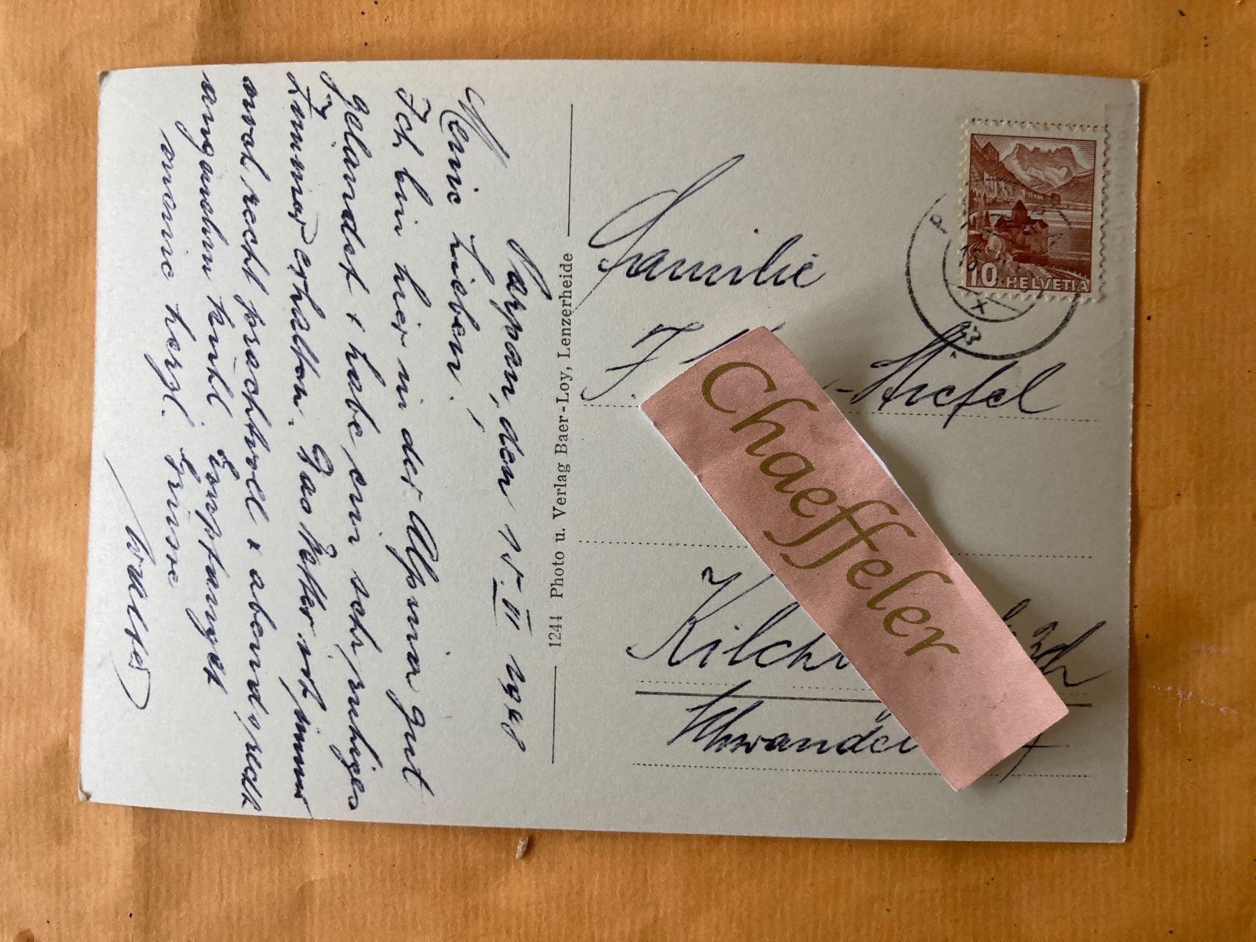 Cartoline postali: 1948 Parpan – Usato da Zürich venduto da Chaeffeler 1