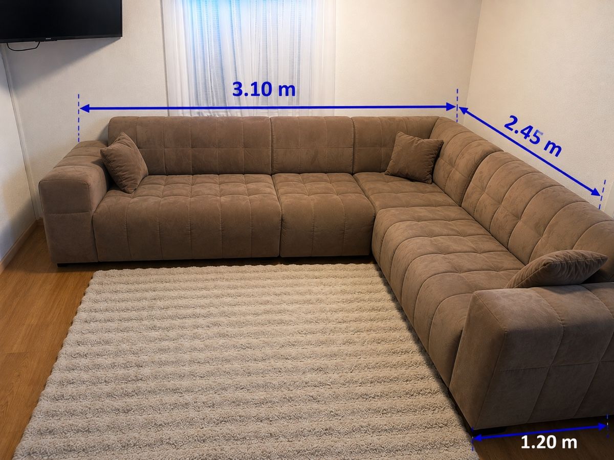 Sofas: Ecksofa mit Sessel braun 3.10x2.45m gebraucht – Gebraucht aus Kollbrunn von lau_98j9