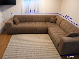 Ecksofa mit Sessel braun 3.10x2.45m gebraucht