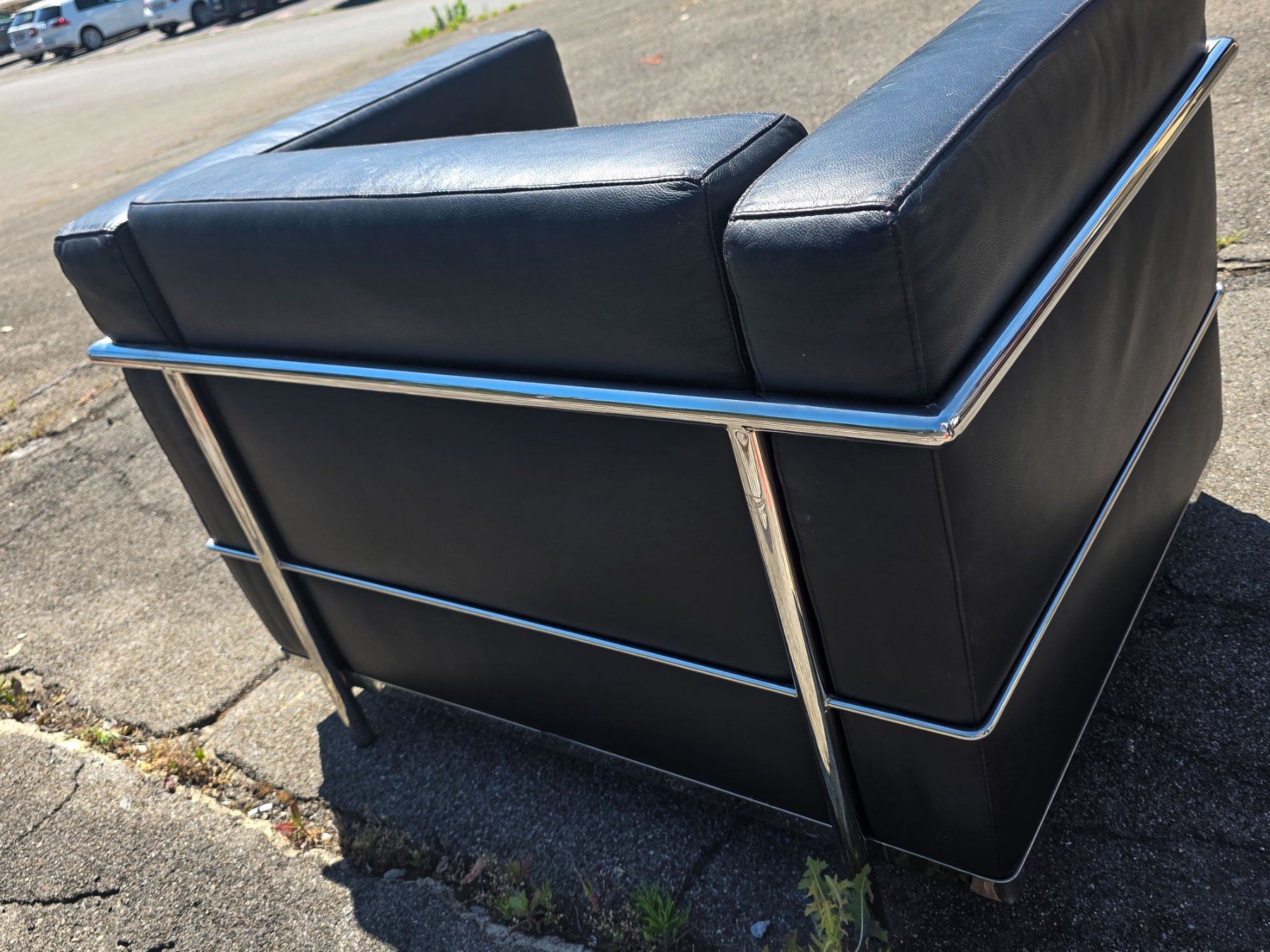 Sessel: Designsessel kubisch - Leder, Chromstahl - Ref. 05/64 – Gebraucht aus Au ZH von BrockiAu 6