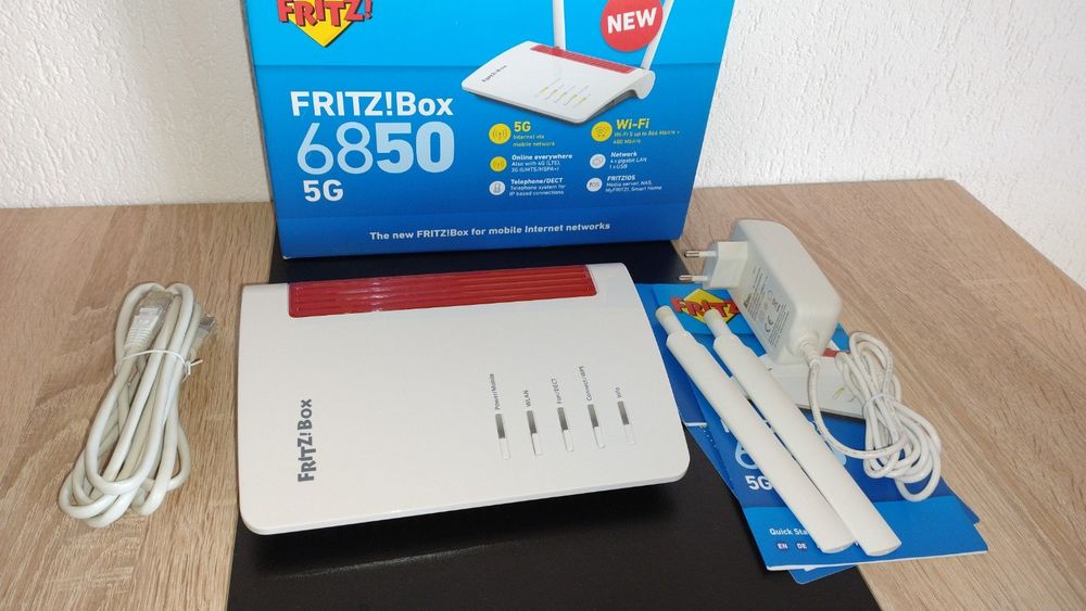 FRITZ!Box 6850 5G V2 – Router Mobile 5G Fino A 1,3 Gbps, Wi-Fi Mesh, Telefono E Smart Home, Prodotto In Europa