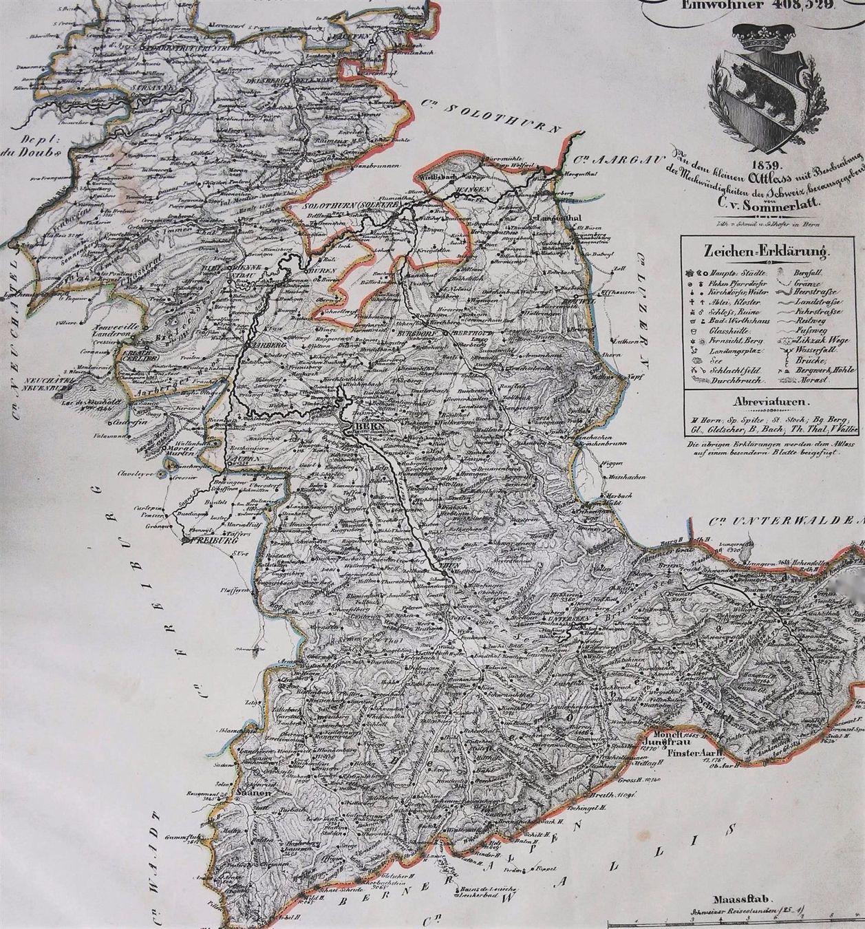 Cartine & Atlanti: Bern Landkarte 1838 – Usato da Rafz venduto da booksell 1