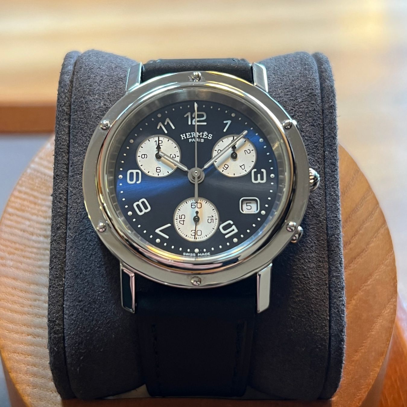 Hermès Orologi: Hermès Clipper Quartz Chronograph CL1.910 – Usato da Carouge GE venduto da Watchaser