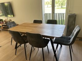 Echter Holzeichentisch 160 + Auzug 40cm