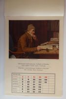Antiker Kalender von 1956 mit 12 Bildern nach Albert Anker