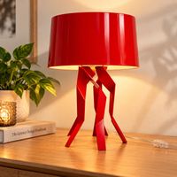 🌟 Rote Designer-Tischlampe Lumes aus Metall 🚨