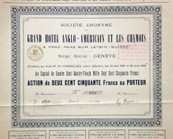 SA du Grand Hotel Anglo-Américain et les Chamois - 1906