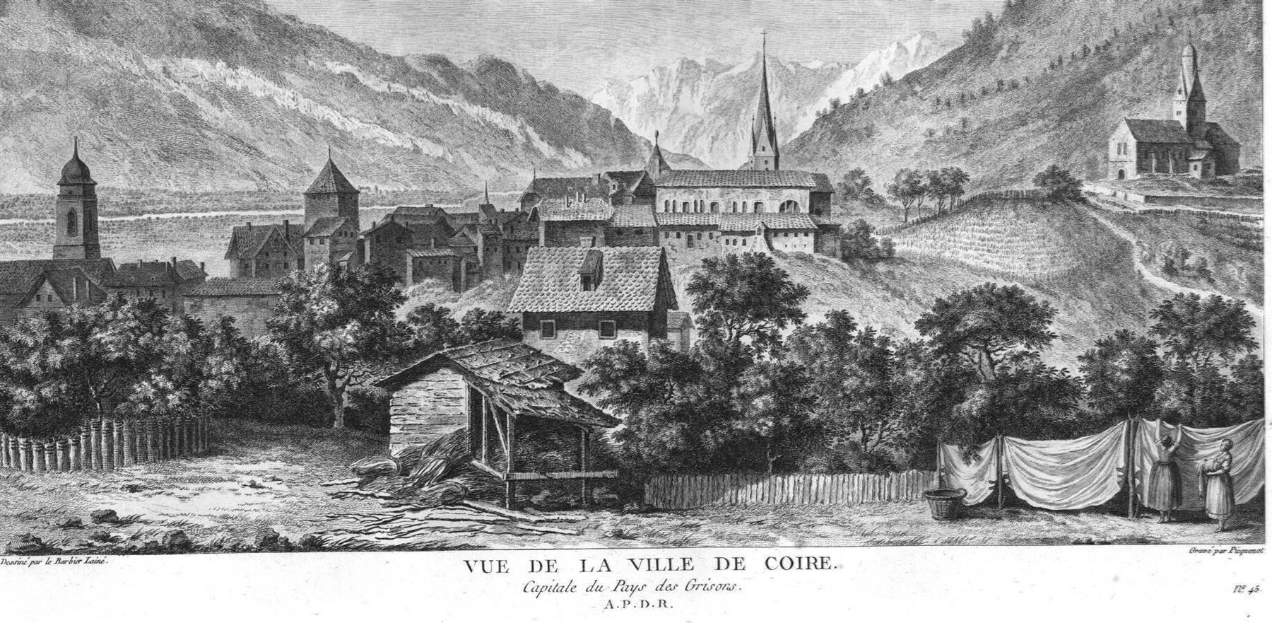 Incisioni: Chur Originalkupferstich 1780 – Usato da Rafz venduto da Helvet32 1