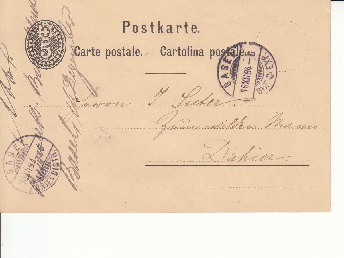 Tutti i francobolli: SGK PK 011 mit Ort "Dahier" Basel – Usato da Bürglen TG venduto da StampGraf