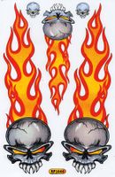 Skull Flammen Aufkleber Sticker 1 Bogen 27x18cm Tuning ST531