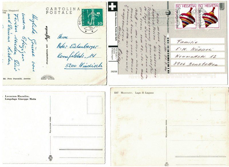 Cartoline postali: 4 Karten vom Tessin, 2 gelaufen – Usato da Bonstetten venduto da Pinguin75 1