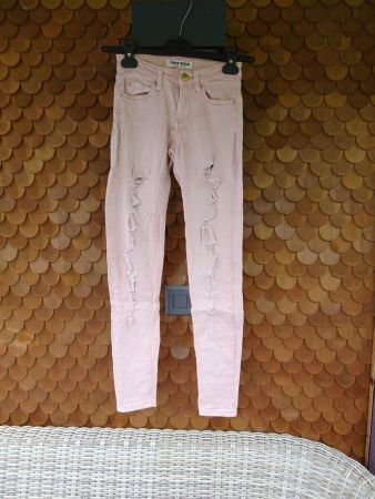 Uni rosa Löcher Jeggings Tally Weijl Gr. XXS / 32 - 240812