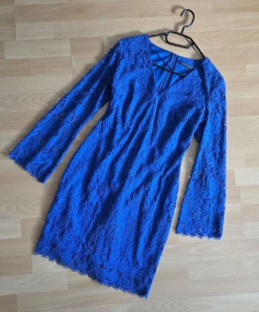 Neu Esprit elegantes Kleid mit Spitze Gr. S Königsblau