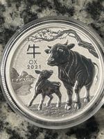 Silbermünze Australien 1/2oz 9999 Ag Ox 2021