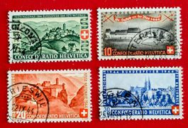 PRO PATRIA SATZ 22 - 25 SEHR SCHÖNE SAUBERE STEMPEL 1944