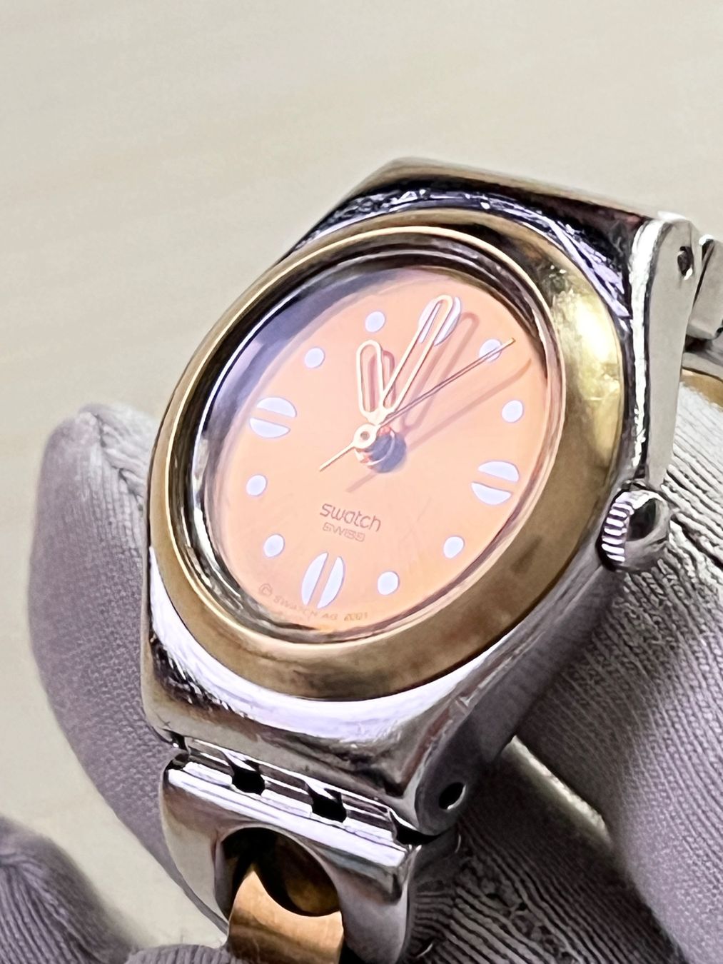 Swatch Orologi: Swatch Damenuhr, Gold/Silber, elegantes Design – Usato da Grenchen venduto da chththl 4