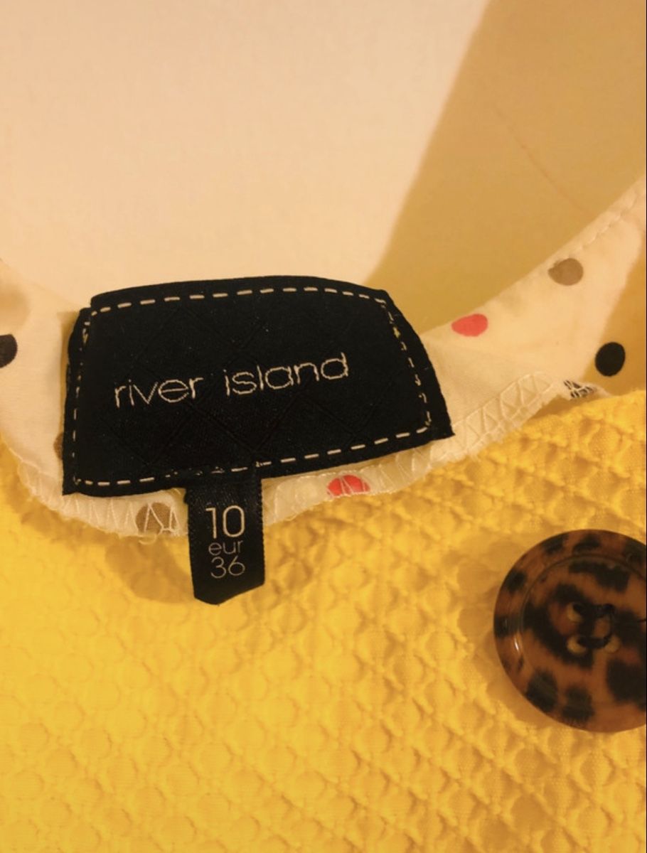 Kleider: Yellow short cotton dress with leopard buttons – Neu (gemäss Beschreibung) aus Kloten von jan_xn8f 2