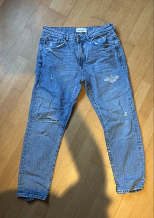 Jeans Pull&Bear Boyfriend Ripped Light Blue Grösse 42