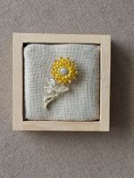 Goldfarbene neu Sonnenblumen-Brosche Strass