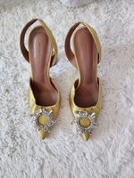 Edle Goldene Aminga Muaddi Slingpumps, Grösse 40, Top!