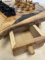 Schachspiel Olivenholz Intarsien Handarbeit Unikat