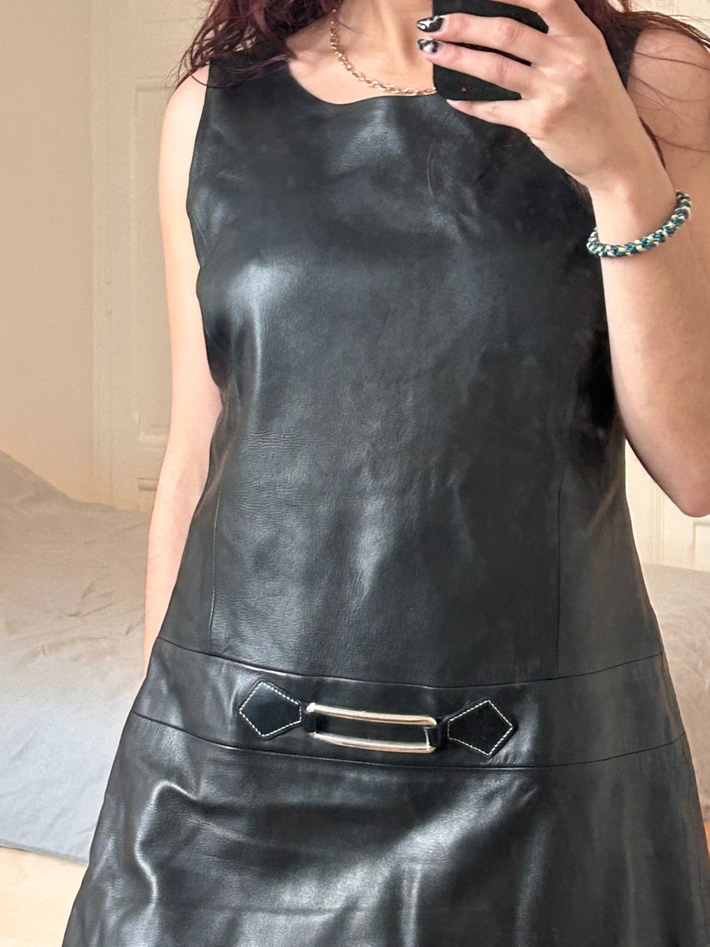 George Rech Vestiti: Robe cuir noir Georges Rech – Usato da Geneve venduto da Salomevergne 2