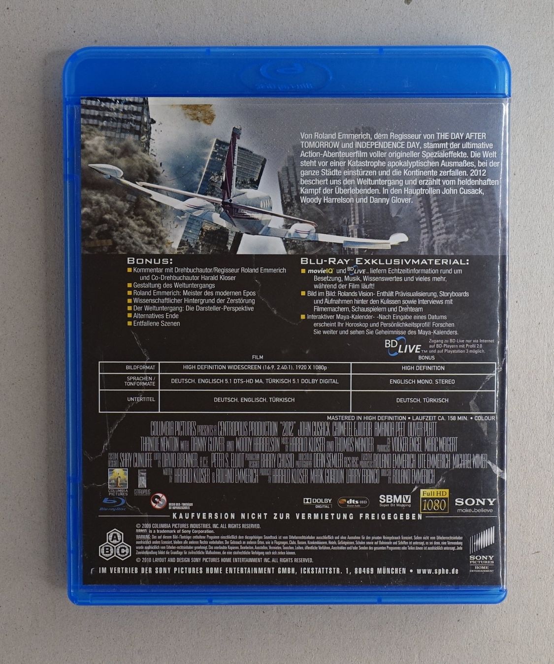 Tutti i DVDs: 2012 - Wir waren gewarnt - Blu-ray mit John Cusack – Usato da Sessa venduto da fraenklishop 1
