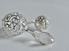 Set: Filigraner Ring und Anhänger, versilbert